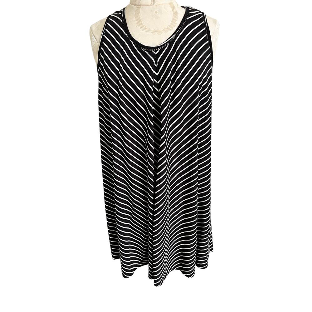 New Directions Striped Midi Dress Petite Large